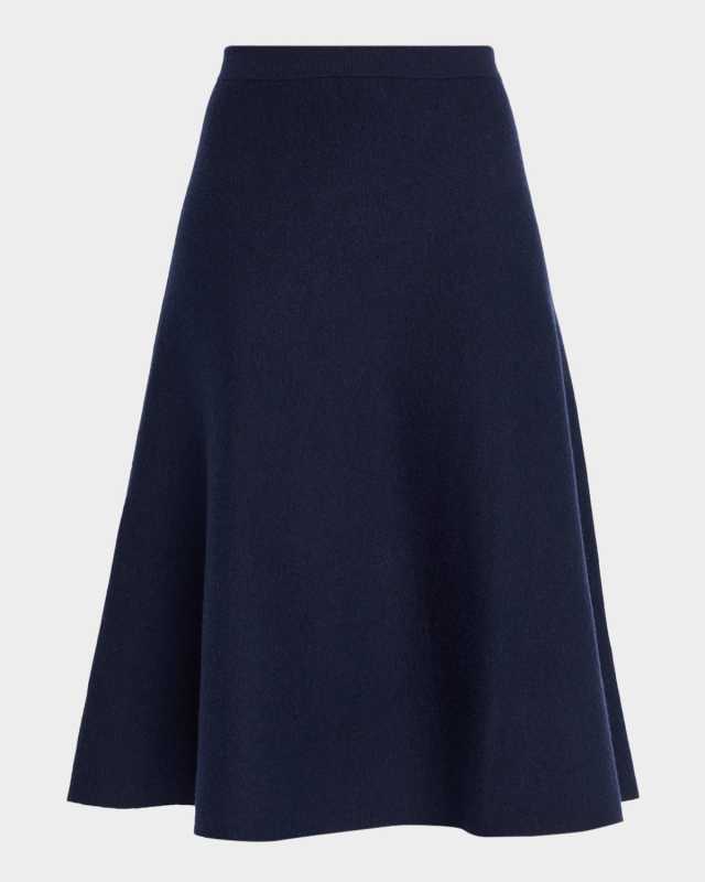 A-Line Knit Midi Skirt